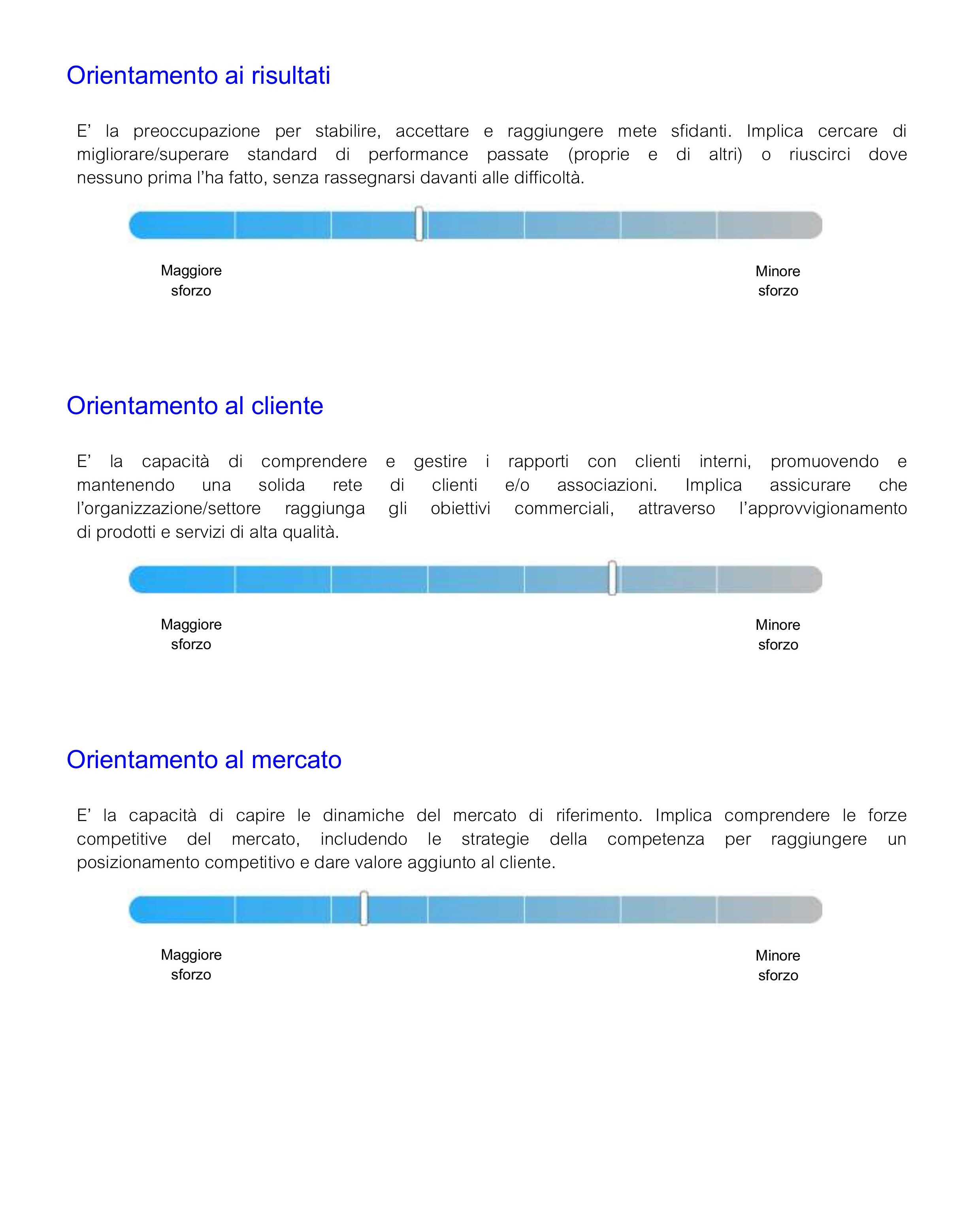 Orientamento ai risultati, al cliente, al mercato